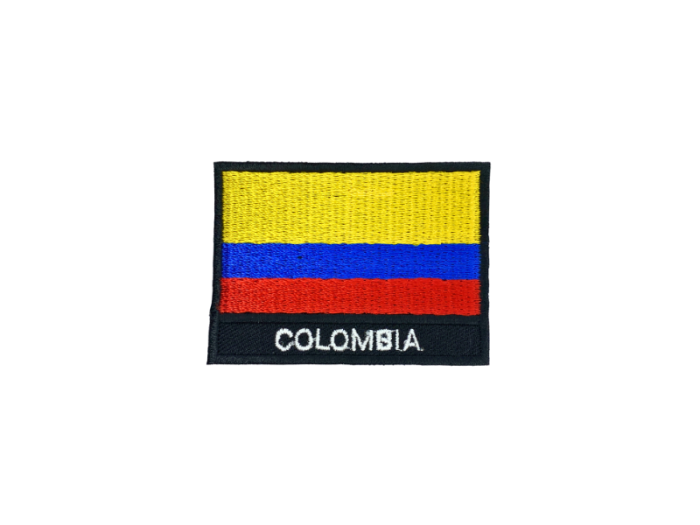 Colombia Flag Med Navn 7x5cm - Patch Mærke