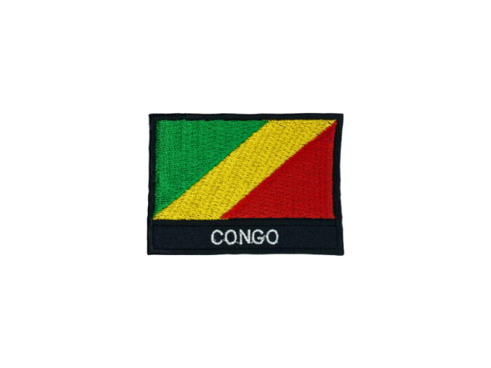 Congo Flag Med Navn 7x5cm - Patch Mærke