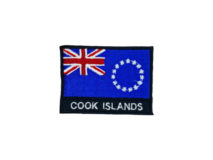Cock Islands Flag Med Navn 7x5cm - Patch Mærke