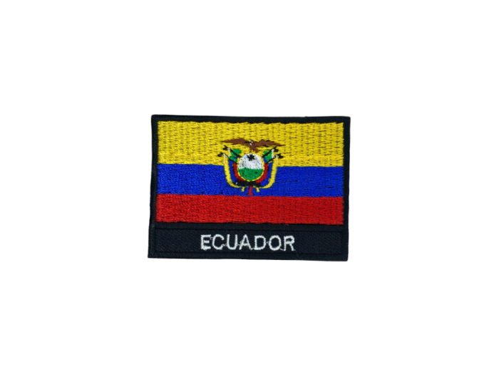 Ecuador Flag Med Navn 7x5cm - Patch Mærke