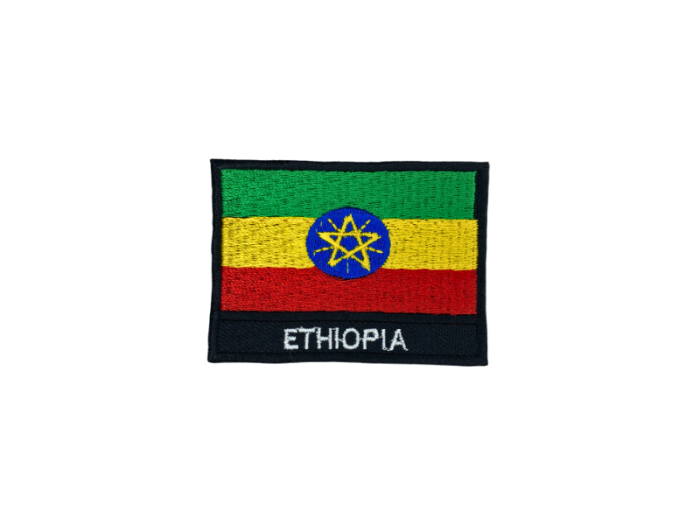 Ethiopia Flag Med Navn 7x5cm - Patch Mærke