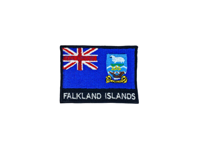 Falkland Islands Flag Med Navn 7x5cm - Patch Mærke