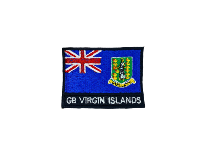 GB Virgin Islands Flag Med Navn 7x5cm - Patch Mærke