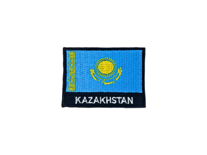 Kazakhstan Flag Med Navn 7x5cm - Patch Mærke
