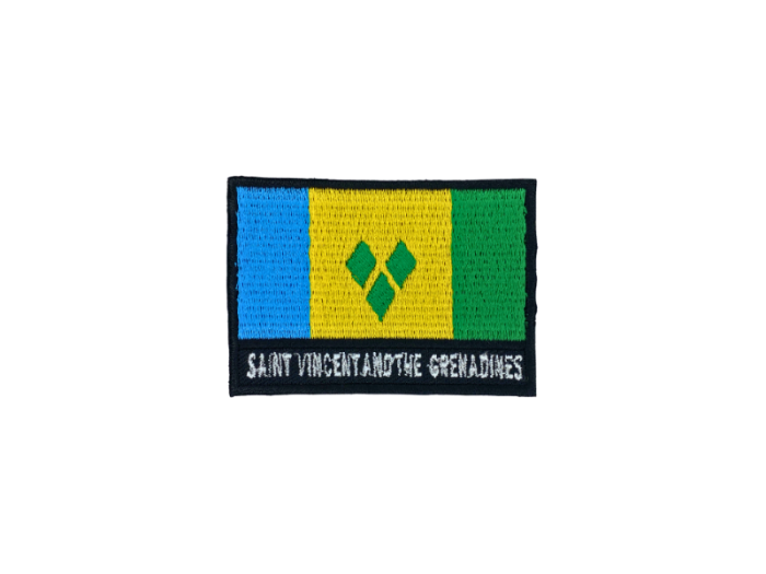 Saint Vincent And Grenadines Flag Med Navn 7x5cm - Patch Mærke