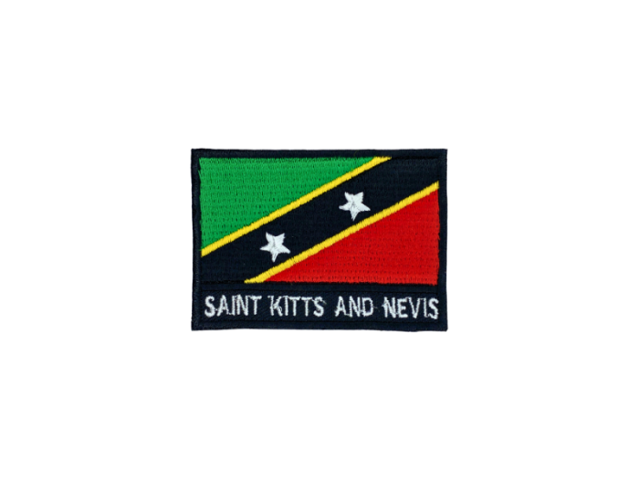 Saint Kitts And Nevis Flag Med Navn 7x5cm - Patch Mærke