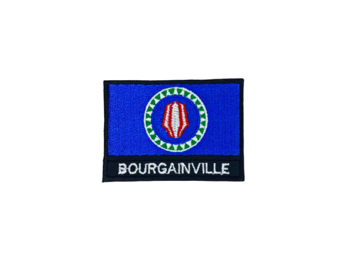 Bourgainville Flag Med Navn 7x5cm - Patch Mærke