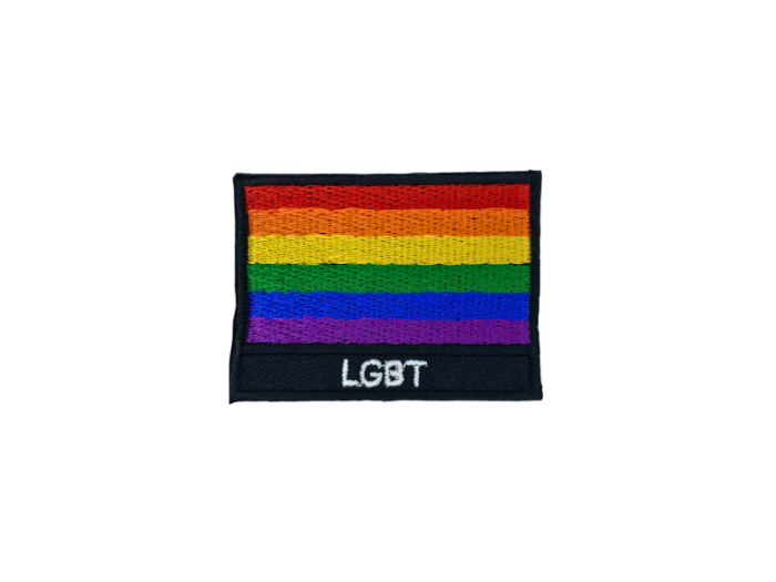LGBT Rainbow Flag Med Navn 7x5cm - Patch Mærke
