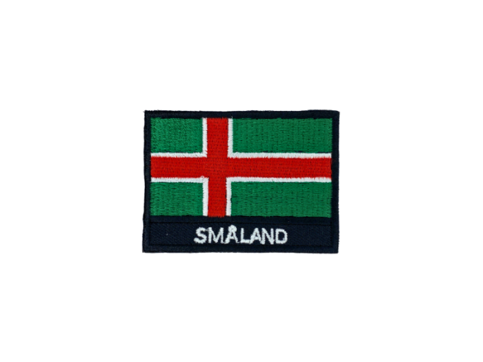 Småland Flag Med Navn 7x5cm - Patch Mærke
