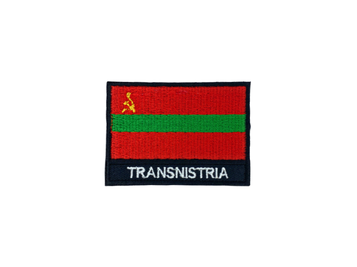 Transnistrien Flag Med Navn 7x5cm - Patch Mærke