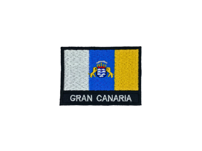 Gran Canaria Flag Med Navn 7x5cm - Patch Mærke