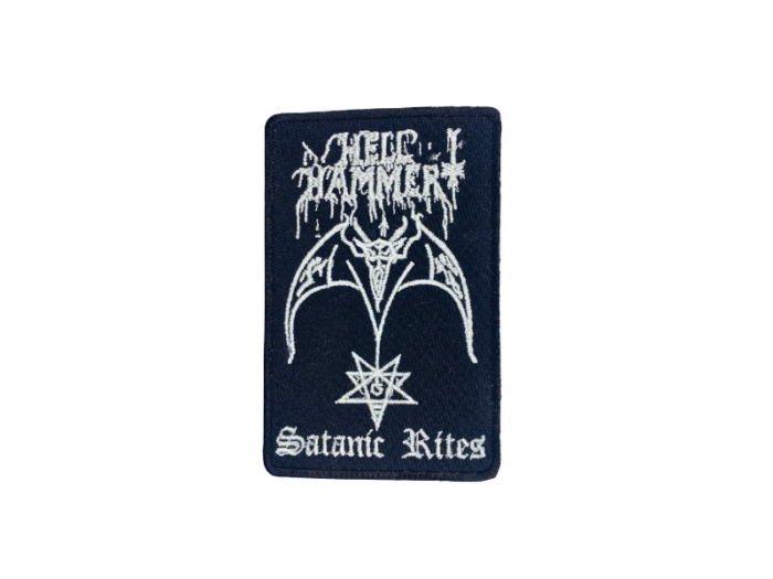 Hell Hammer Satanic Rides - Musik Band Logo Emblem - Patch Mærke