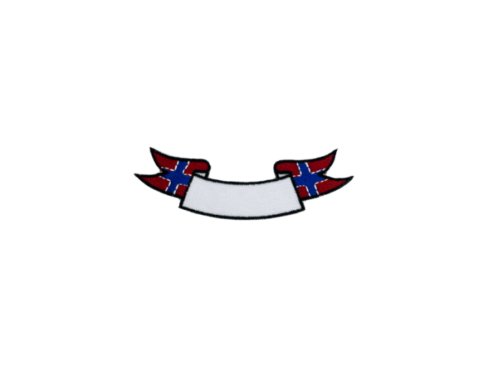 Norge lille bue Flag med eget navn - Patch Mærke