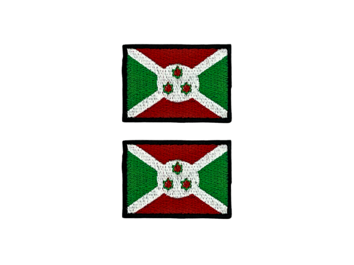 Burundi Flag Med Sort Kant 4,5x3cm 2 stk. Pak – Patch Mærke