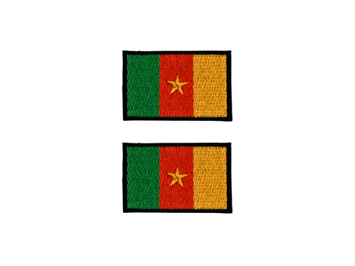 Cameroon Flag Med Sort Kant 4,5x3cm 2 stk. Pak – Patch Mærke