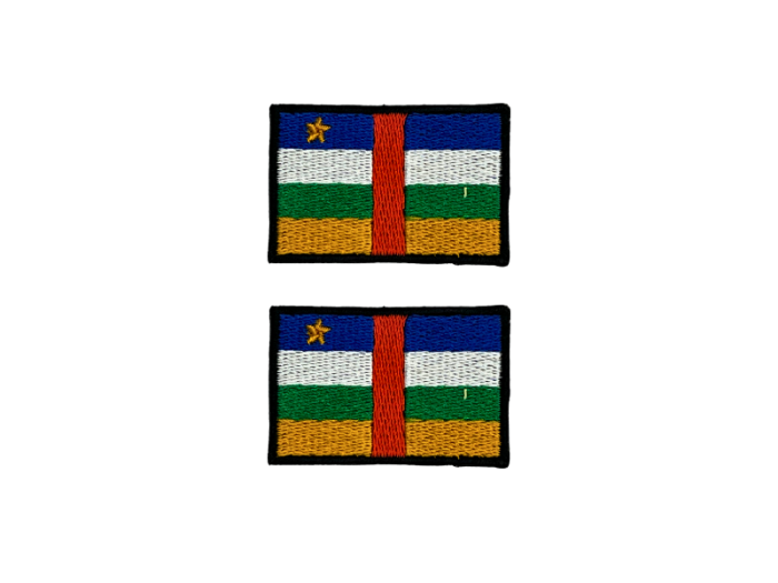 Central Afrika Flag Med Sort Kant 4,5x3cm 2 stk. Pak – Patch Mærke