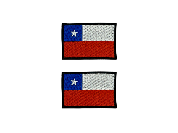 Chile Flag Med Sort Kant 4,5x3cm 2 stk. Pak – Patch Mærke