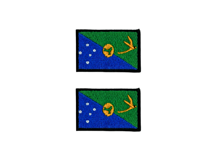 Christmas Island Flag Med Sort Kant 4,5x3cm 2 stk. Pak – Patch Mærke