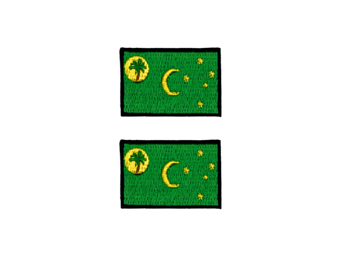 Coco Island Flag Med Sort Kant 4,5x3cm 2 stk. Pak – Patch Mærke