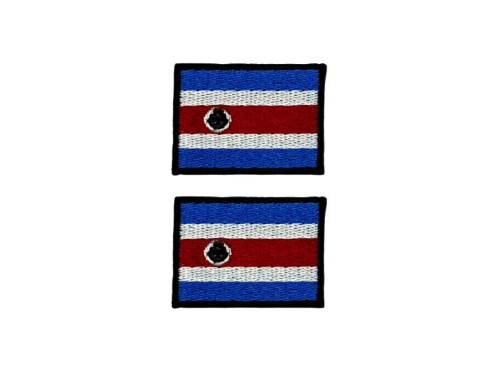 Costa Rica Flag Med Sort Kant 4,5x3cm 2 stk. Pak – Patch Mærke