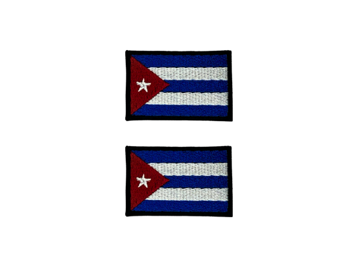 Cuba Flag Med Sort Kant 4,5x3cm 2 stk. Pak – Patch Mærke