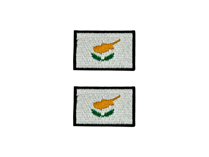 Cypern Flag Med Sort Kant 4,5x3cm 2 stk. Pak – Patch Mærke