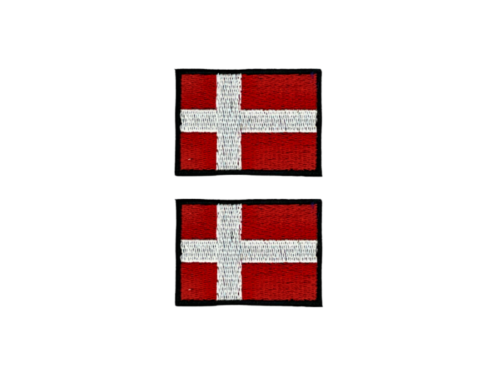 Danmark Flag Med Sort Kant 4,5x3cm 2 stk. Pak – Patch Mærke