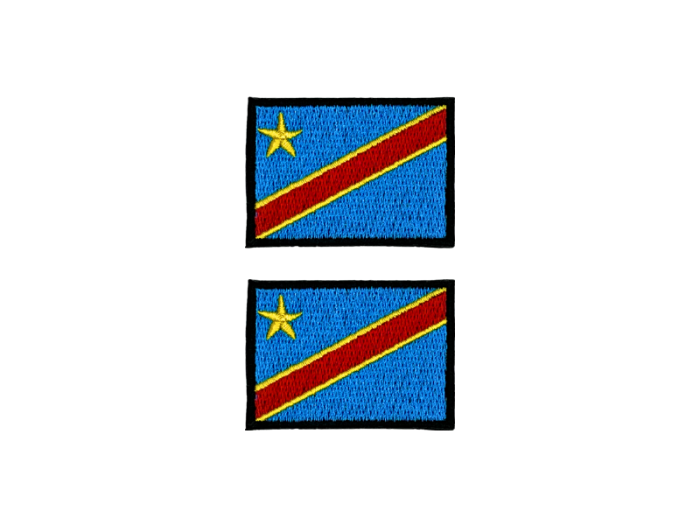 Dr Congo Flag Med Sort Kant 4,5x3cm 2 stk. Pak – Patch Mærke