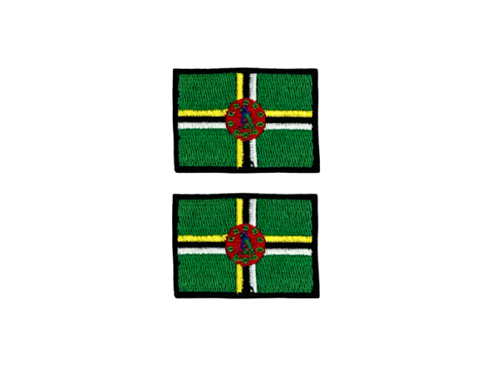 Domenika Flag Med Sort Kant 4,5x3cm 2 stk. Pak – Patch Mærke