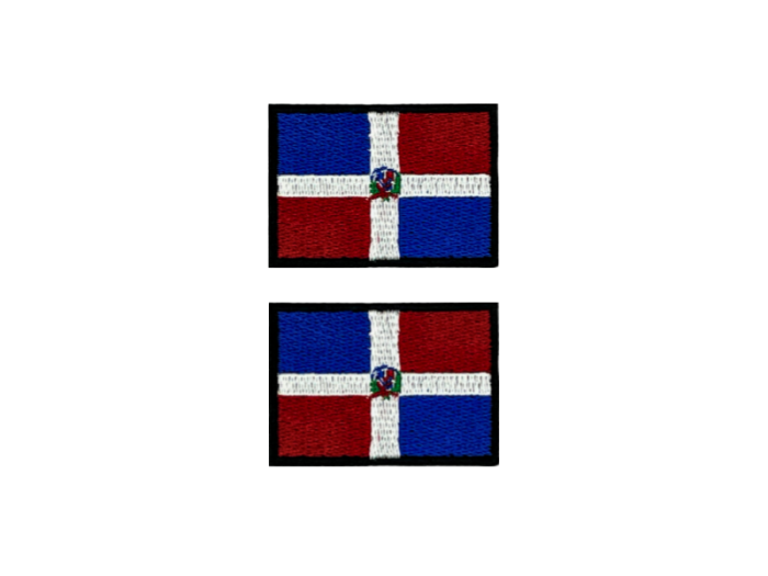 Domenican Republic Flag Med Sort Kant 4,5x3cm 2 stk. Pak – Patch Mærke
