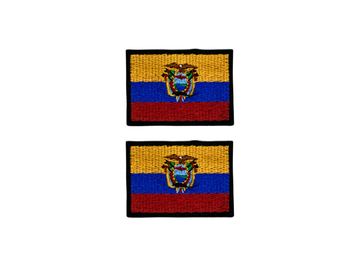 Equador Flag Med Sort Kant 4,5x3cm 2 stk. Pak – Patch Mærke