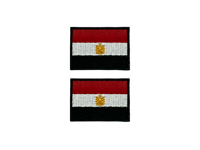 Egypten Flag Med Sort Kant 4,5x3cm 2 stk. Pak – Patch Mærke