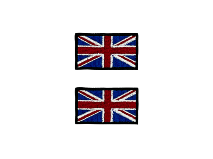 Storbritanien Flag Med Sort Kant 4,5x3cm 2 stk. Pak – Patch Mærke