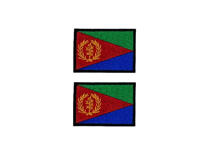 Eritrea Flag Med Sort Kant 4,5x3cm 2 stk. Pak – Patch Mærke