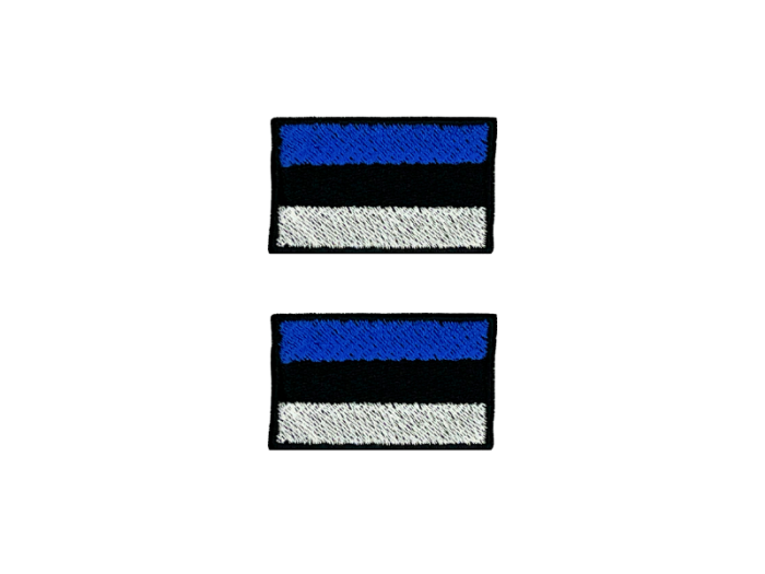 Estland Flag Med Sort Kant 4,5x3cm 2 stk. Pak – Patch Mærke