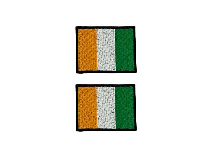 Elfenbenskysten Ivory Coast Flag Med Sort Kant 4,5x3cm 2 stk. Pak – Patch Mærke