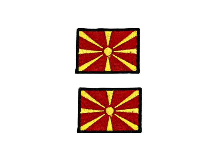 Makedonien Flag Med Sort Kant 4,5x3cm 2 stk. Pak – Patch Mærke