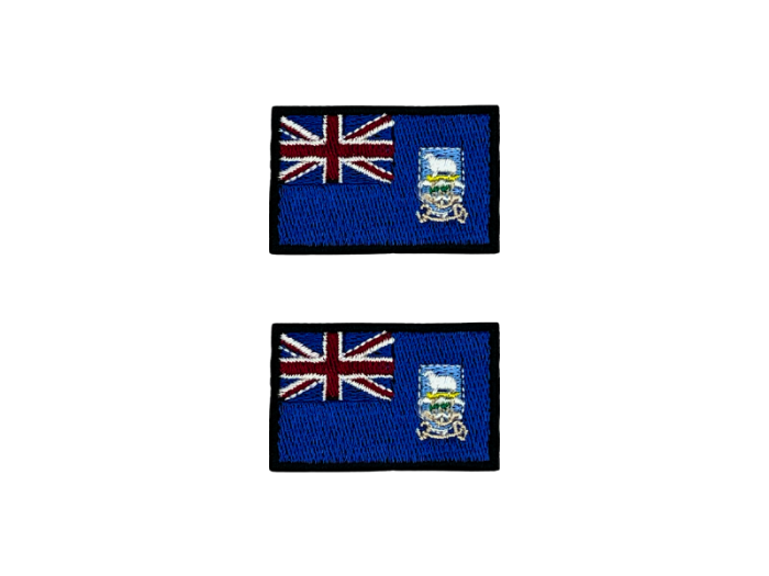Falklandsøerne Flag Med Sort Kant 4,5x3cm 2 stk. Pak – Patch Mærke