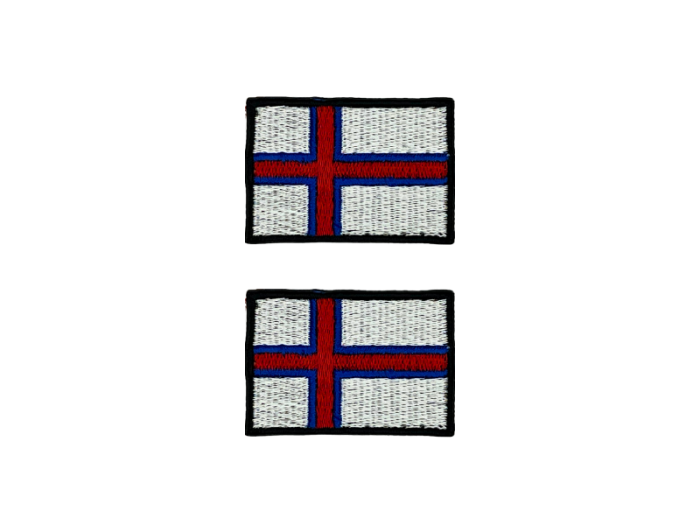 Færøerne Flag Med Sort Kant 4,5x3cm 2 stk. Pak – Patch Mærke