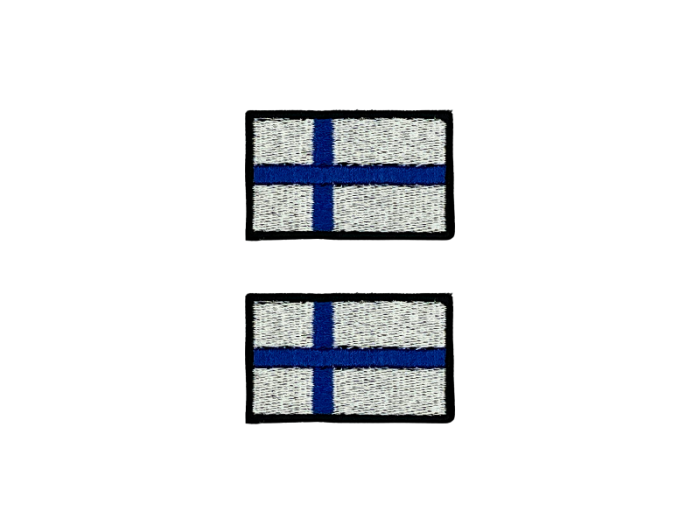 Finland Flag Med Sort Kant 2 stk. pak 4,5x3cm - Patch Mærke