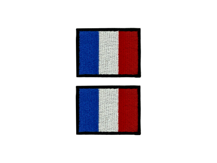 Frence Guiana Flag Med Sort Kant 2 stk. pak 4,5x3cm - Patch Mærke