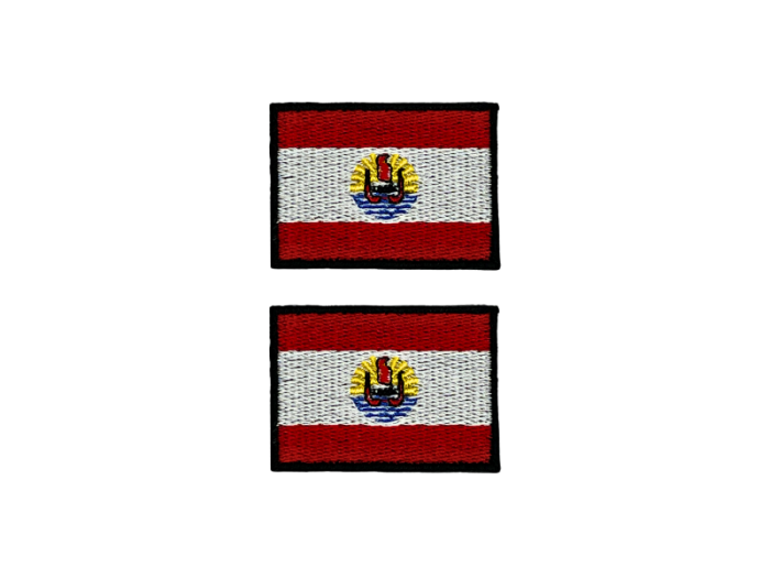 Fransk Polynesien Flag Med Sort Kant 4,5x3cm 2 stk. Pak – Patch Mærke