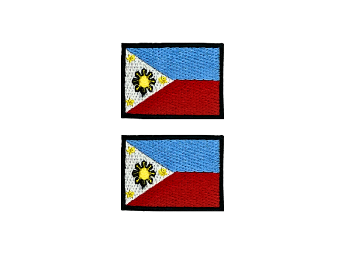 Phillipines Fillipinerne Flag Med Sort Kant 2 stk. Pak – Patch Mærke