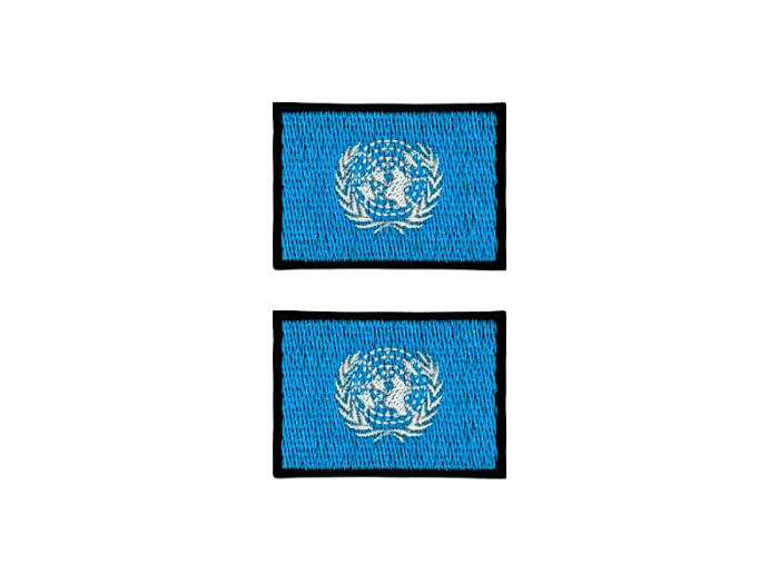 UN FN Flag Med Sort Kant 2 stk.pak 4,5x3cm - Patch Mærke