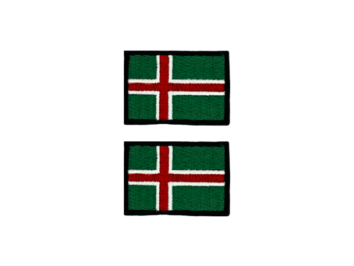 Småland Flag Med Sort Kant 2 stk.pak 4,5x3cm - Patch Mærke