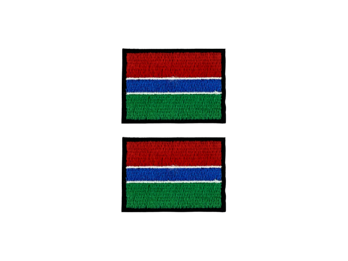 Gambia Flag Med Sort Kant 2 stk.pak 4,5x3cm - Patch Mærke