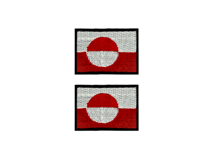 Greenland Grønland Flag Med Sort Kant 2 stk.pak 4,5x3cm - Patch Mærke