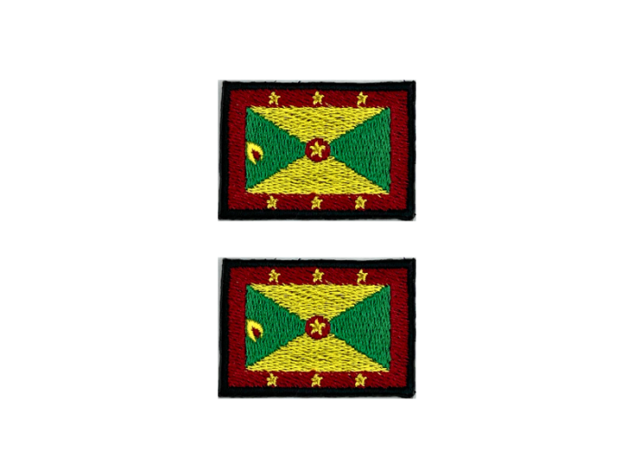 Grenada Flag Med Sort Kant 2 stk.pak 4,5x3cm - Patch Mærke