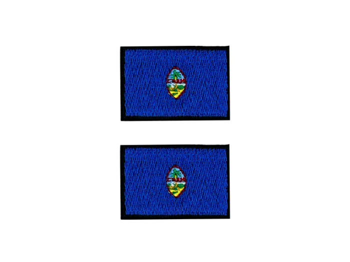 Guam Flag Med Sort Kant 2 stk.pak 4,5x3cm - Patch Mærke