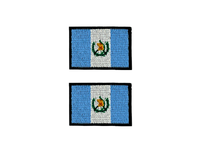 Guatamala Flag Med Sort Kant 2 stk.pak 4,5x3cm - Patch Mærke